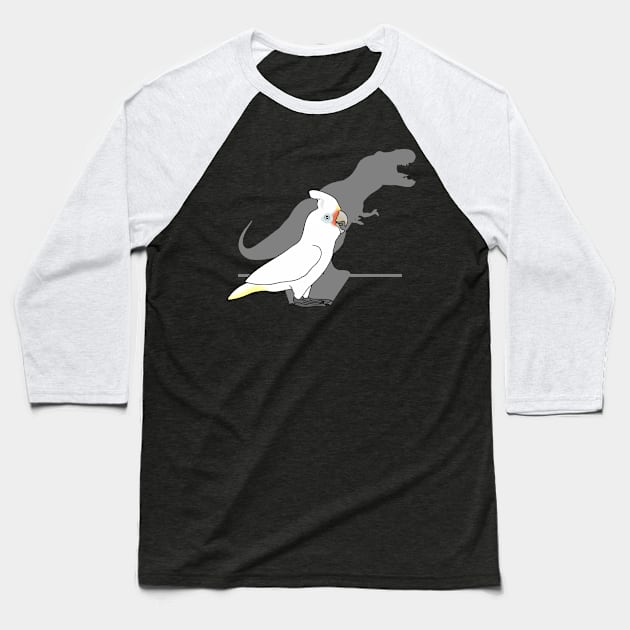 Goffin's Cockatoo T-rex shadow Baseball T-Shirt by FandomizedRose